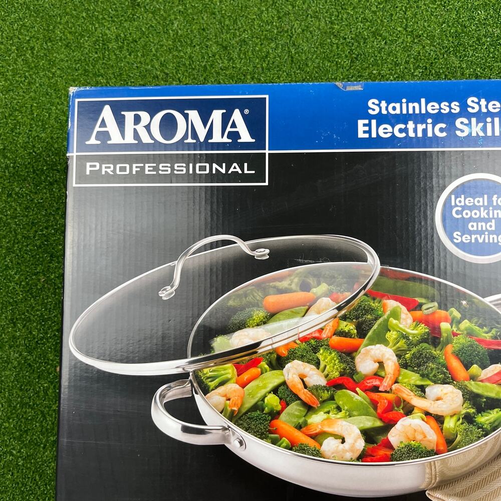 Aroma Professional Stainless Steel Electric Skillet New Open Box - Picture 2 of 6